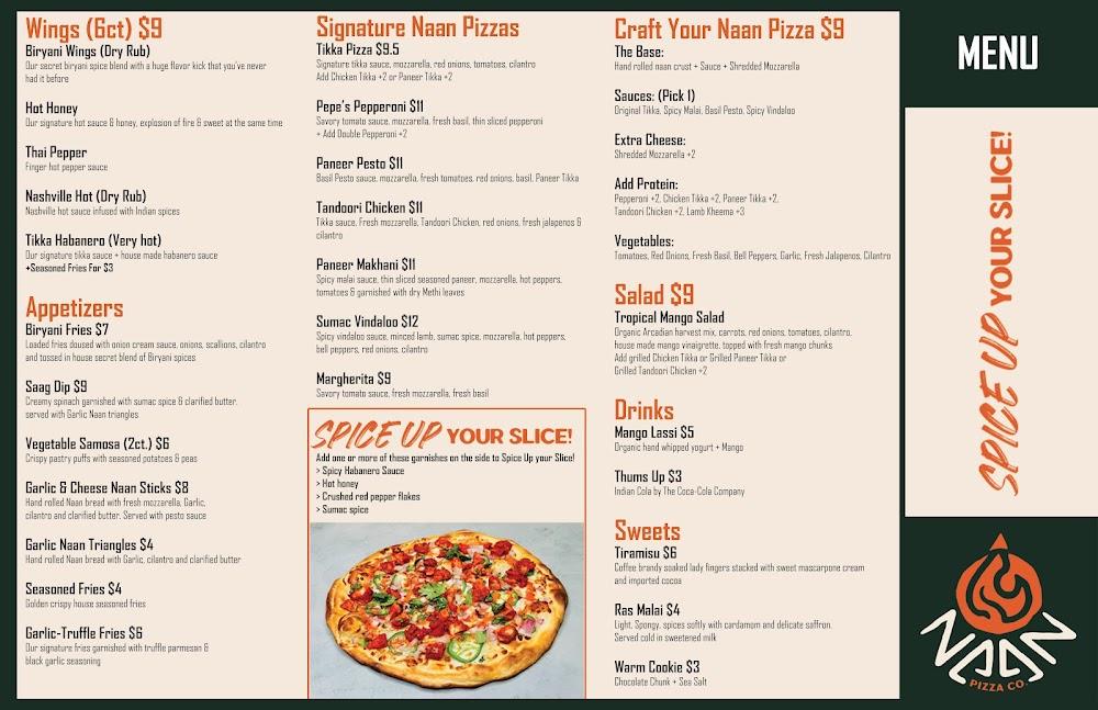 Naan Pizza Co. Menu image 1